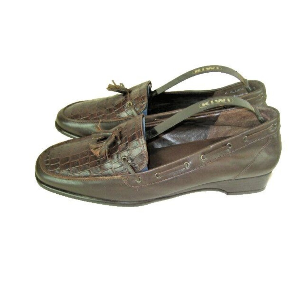 Womens Etienne Aigner E-Glance Brown Faux Alligator Tassel Loafers sz 8.5M - Picture 6 of 8